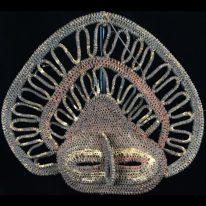 Interesting Older Basketry Yam Mask, Abelam People - 7922