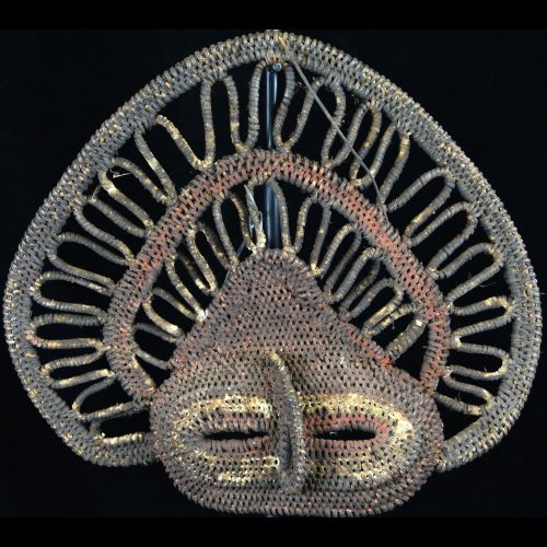 Interesting Older Basketry Yam Mask, Abelam People - 7922