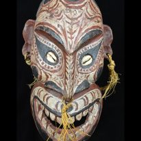 Headhunter Trophy Skull Carving, Tambunum Village, New Guinea-25-13