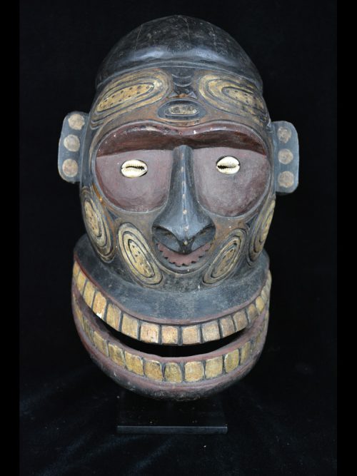 Headhunter Trophy Skull Carving, Sepik River, New Guinea-25-14